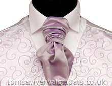 Wedding Waistcoats : Lilac Waistcoats : Featured Neckwear - Orchid (Lilac) Satin Pre-Tied Scrunchie