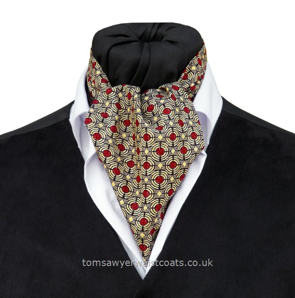 Neckwear : Day Cravats (Self-tie) : 'Vermont'  Russet Geometric Cotton Day Cravat     (Self-tie)