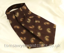Livingstone Brown & Gold Paisley Papworth Pre-tied Day Cravat