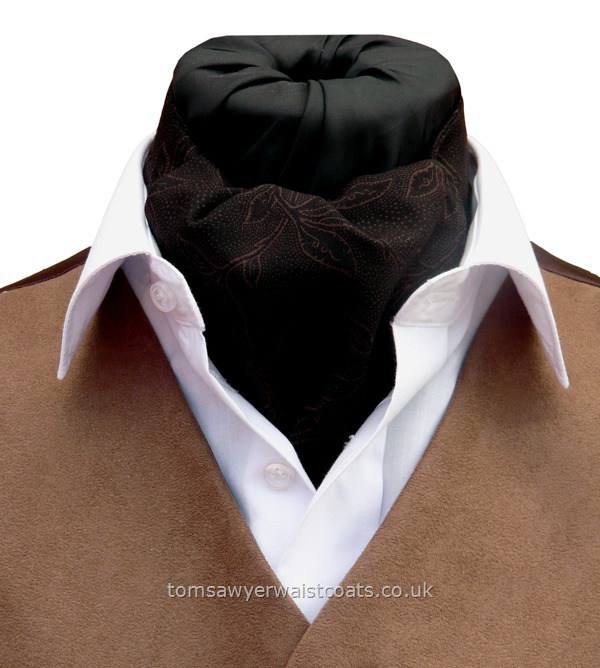 Neckwear : Day Cravats (Self-tie) : Brown and Black Patterned Day Cravat
