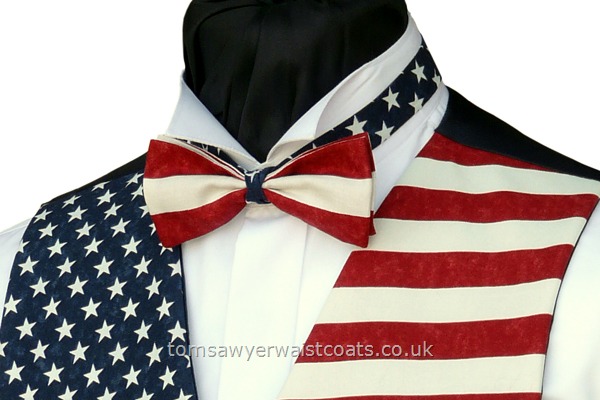 Fun Waistcoats : More Fun Waistcoats : Stars 'n' Stripes American Flag Pre-tied Bowtie