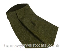 'Papworth' pre-tied day cravats feature a comfort fit wide neckband with a hidden adjustable velcro fastening. Neckwear Style- Ready Tied Day Cravat- Fabric- 'Princeton'Cotton- Colour- - Green with small green and Black Paisley pattern-
