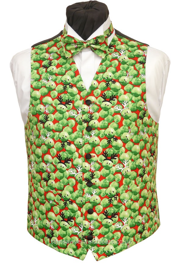 Christmas : Festive Waistcoats : Festive Sprouts Christmas Waistcoat