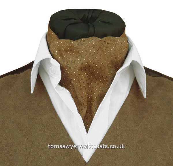 Neckwear : Day Cravats (Self-tie) : 'Ruston' Sandy Brown Cotton Day Cravat