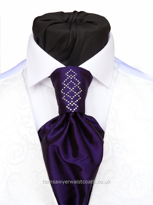 Neckwear : Scrunchies (Pre-tied) : Jubilee Diamante Tie in a choice of fabric & colours