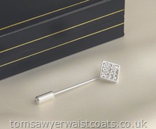 16 Stone Diamante Tie/Cravat Pin in Silver Coloured Setting