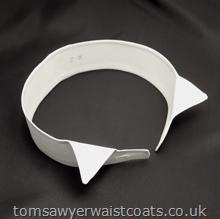 100% COTTON STIFF DETACHABLE WING COLLAR IN WHITE- These quality starched wing collars are 100% cotton and are manufactured in Europe to the highest standards. They are designed to be affixed to a collarless legal shirt using collar studs. The collars are sized in ½ inch steps. Sizes are available as shown. Please note: shirt and studs are not included but are available to purchase separately. Goods usually dispatched within two working da....